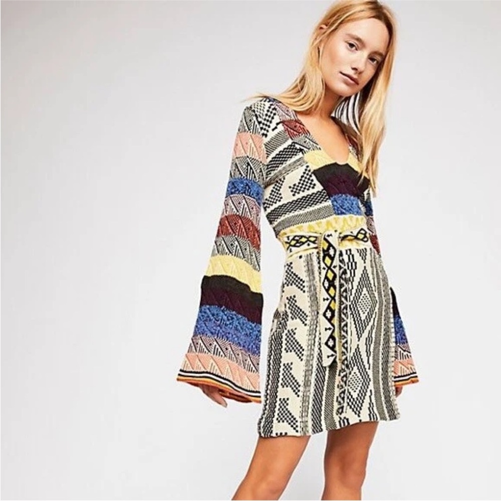 Free People Patchwork Sweater Dress